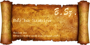 Bába Szabina névjegykártya