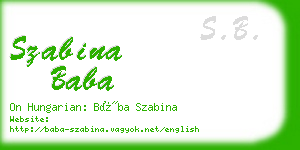 szabina baba business card